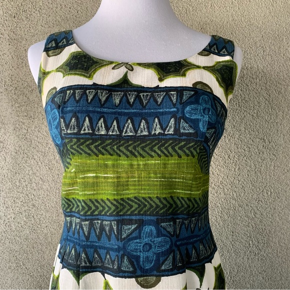 🌺 “Keone” Vintage Hawaiian Barkcloth Muumuu Maxi-Dress size XS 🌺 - Picture 5 of 12